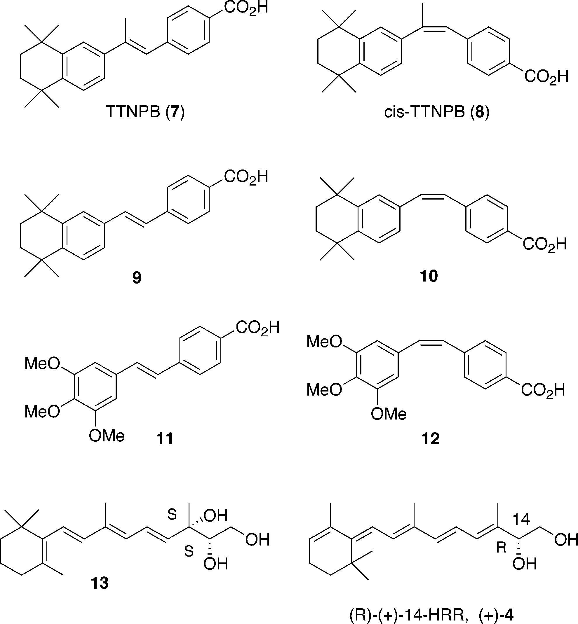 Synthesized retinoids and retro-retinoids.