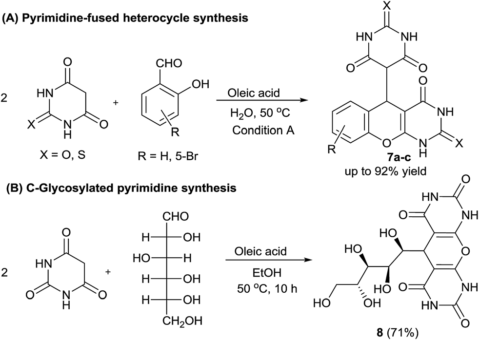Pseudo three-component synthesis of pyrimidine-fused heterocycles.