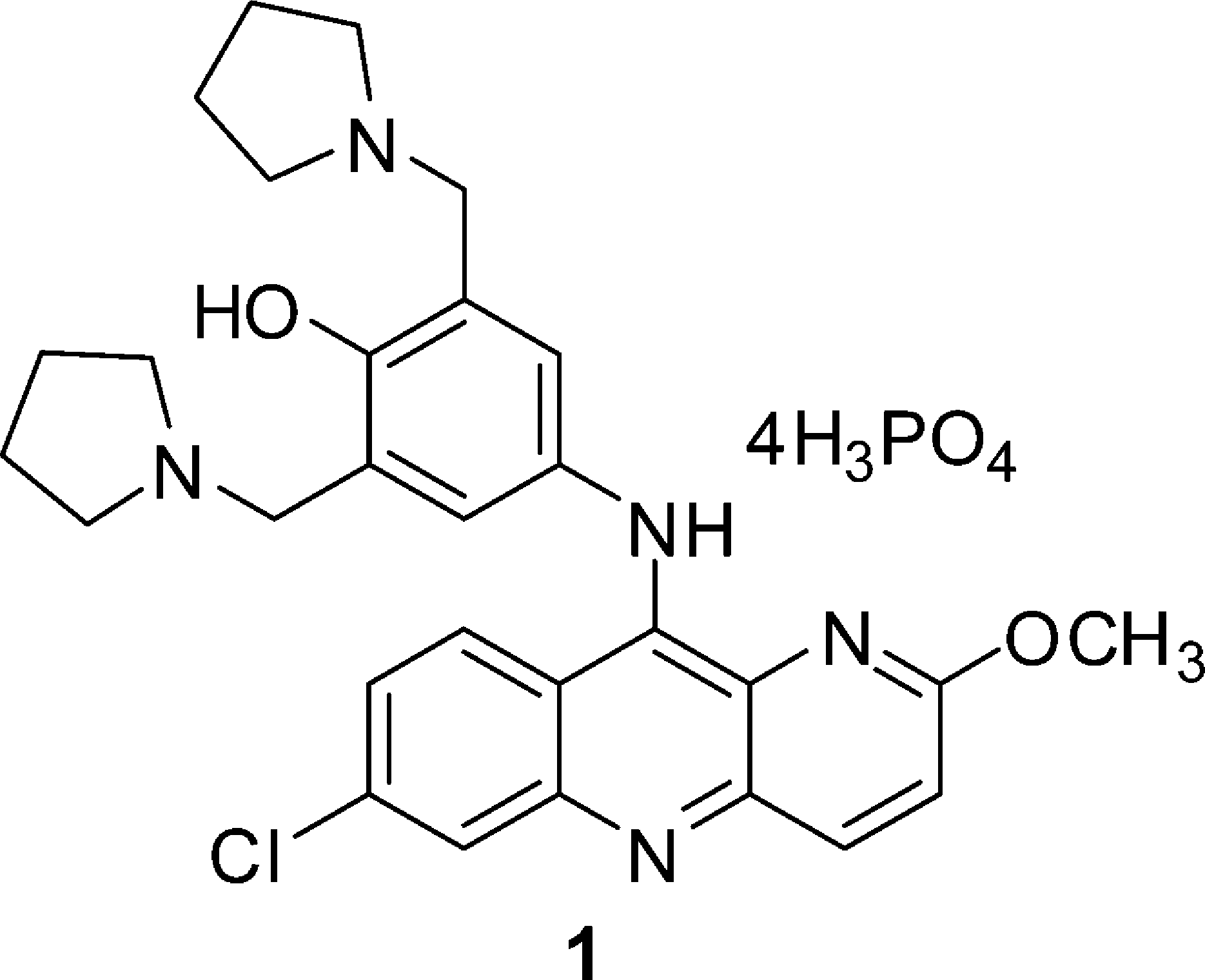 Structure of pyronaridine tetraphosphate 1.