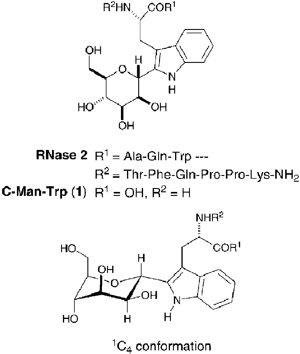 Structure of α-C-mannosyltryptophan.