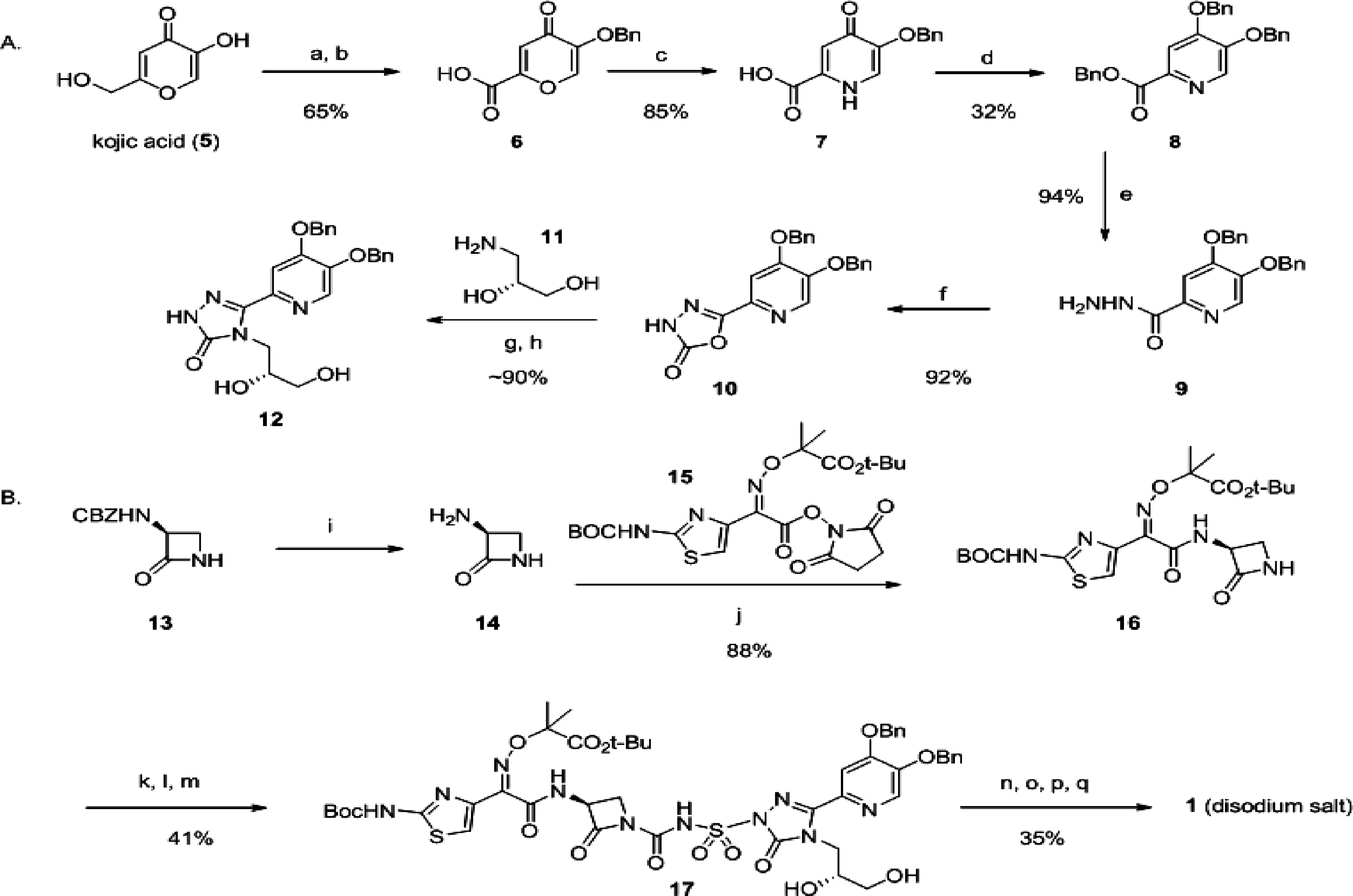 Representative Monocarbam Synthesis: Preparation of MC-1 (1)