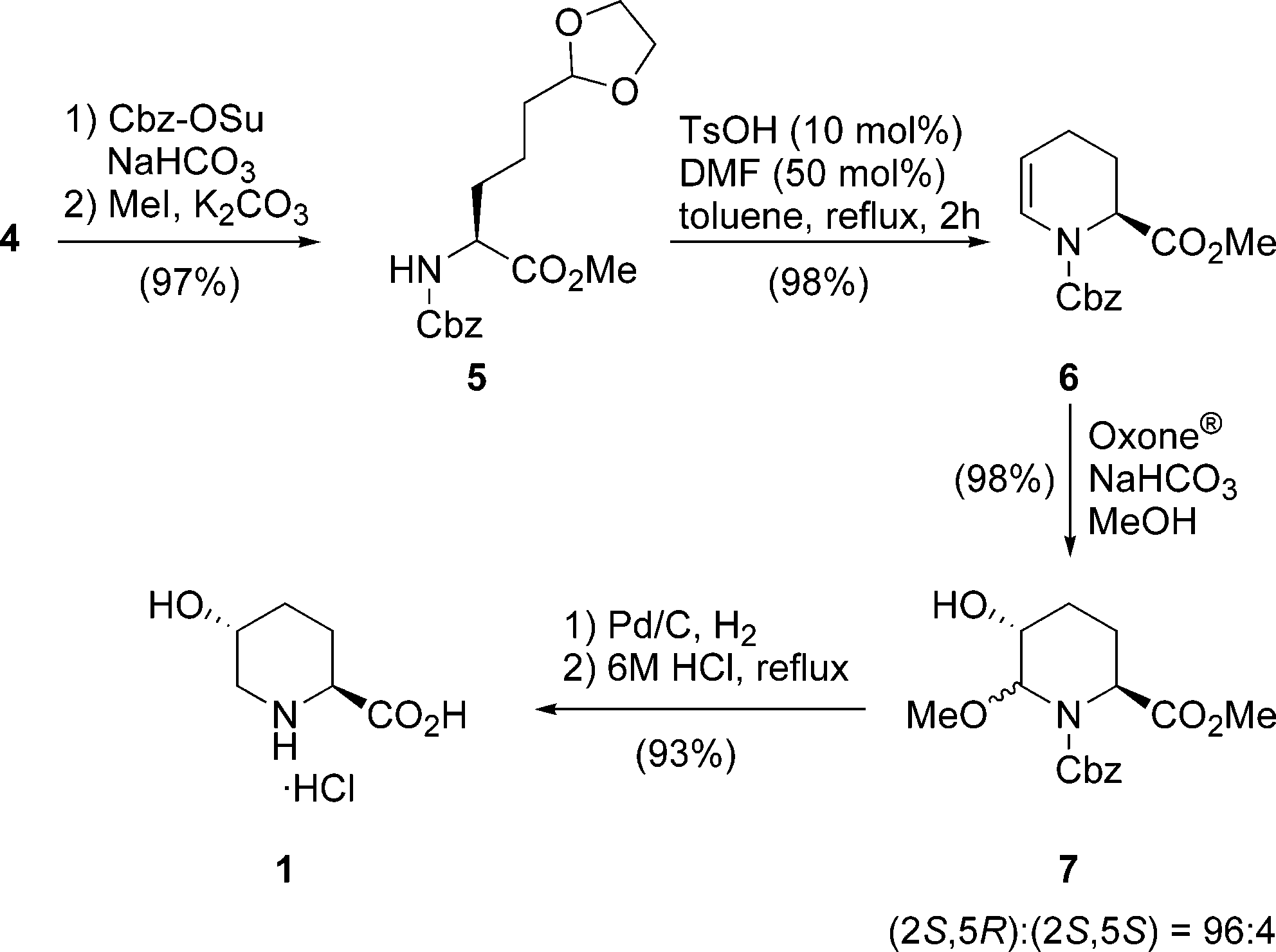 Synthesis of (2S,5R)-5-Hydroxypipecolic Acid