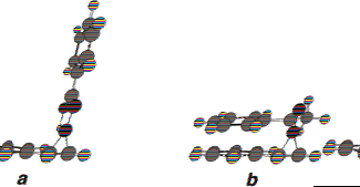 Transition-state models of the epoxidation of styrene with (a) perbenzoic acid and (b) the dioxirane derived from acetophenone.