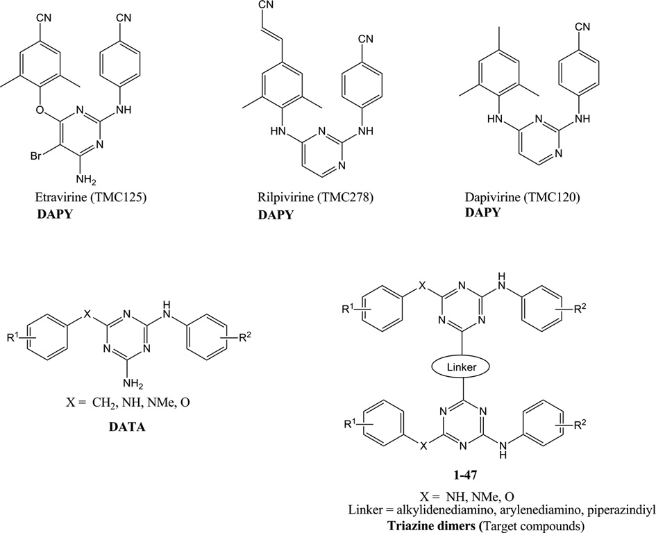 Chemical structures of DAPY, DATA and target compounds.