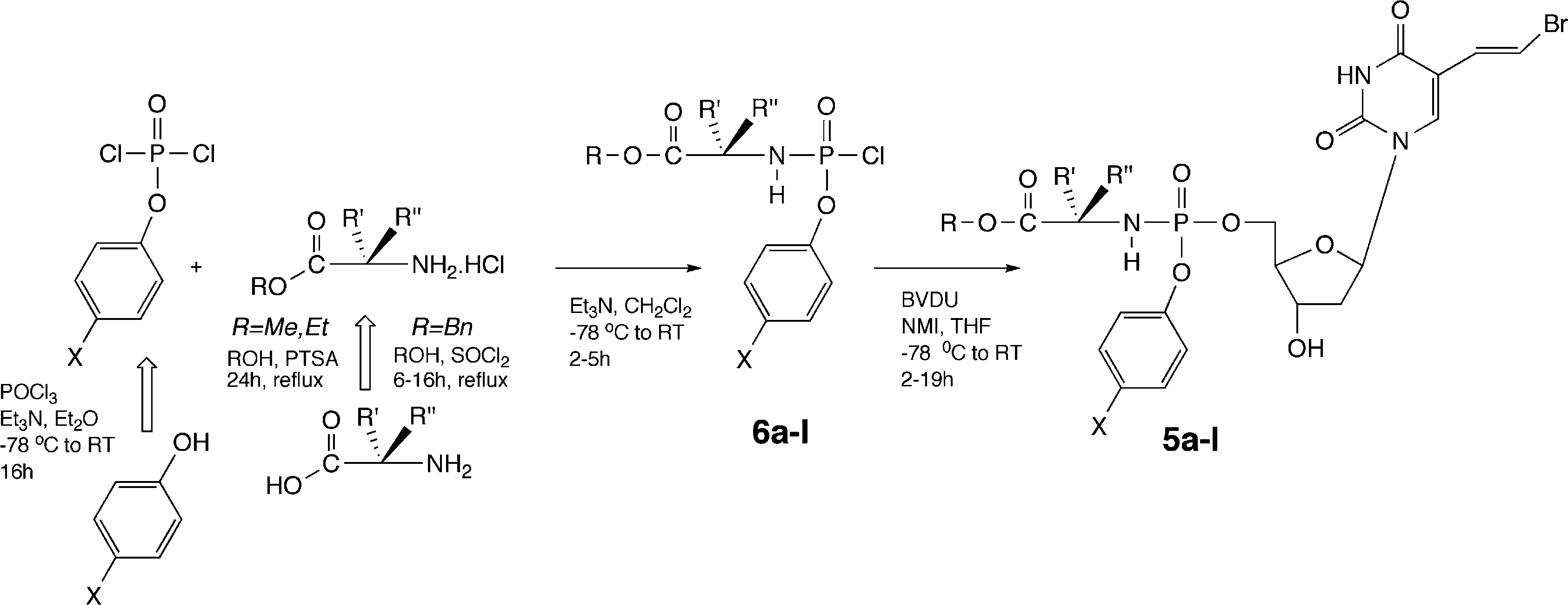 Synthetic route to target phosphoramidates.