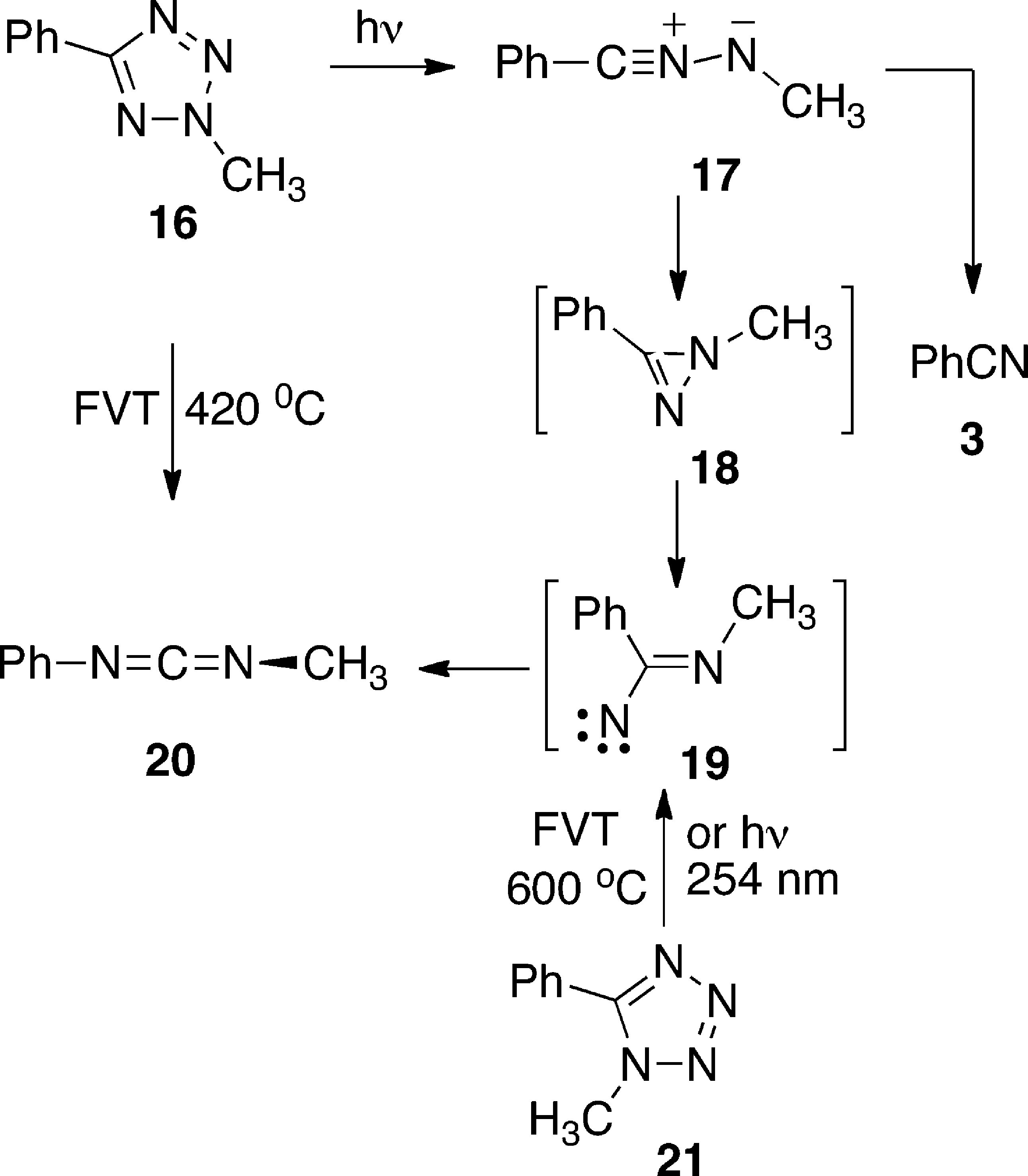 Photolysis of 2-Methyl-5-phenyltetrazole 16