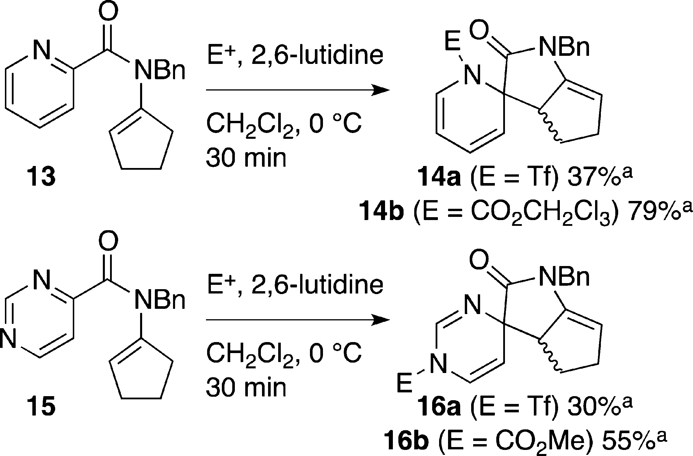 Dearomatizing Cyclization of Pyrimidinecarboxamides and Picolinamides
