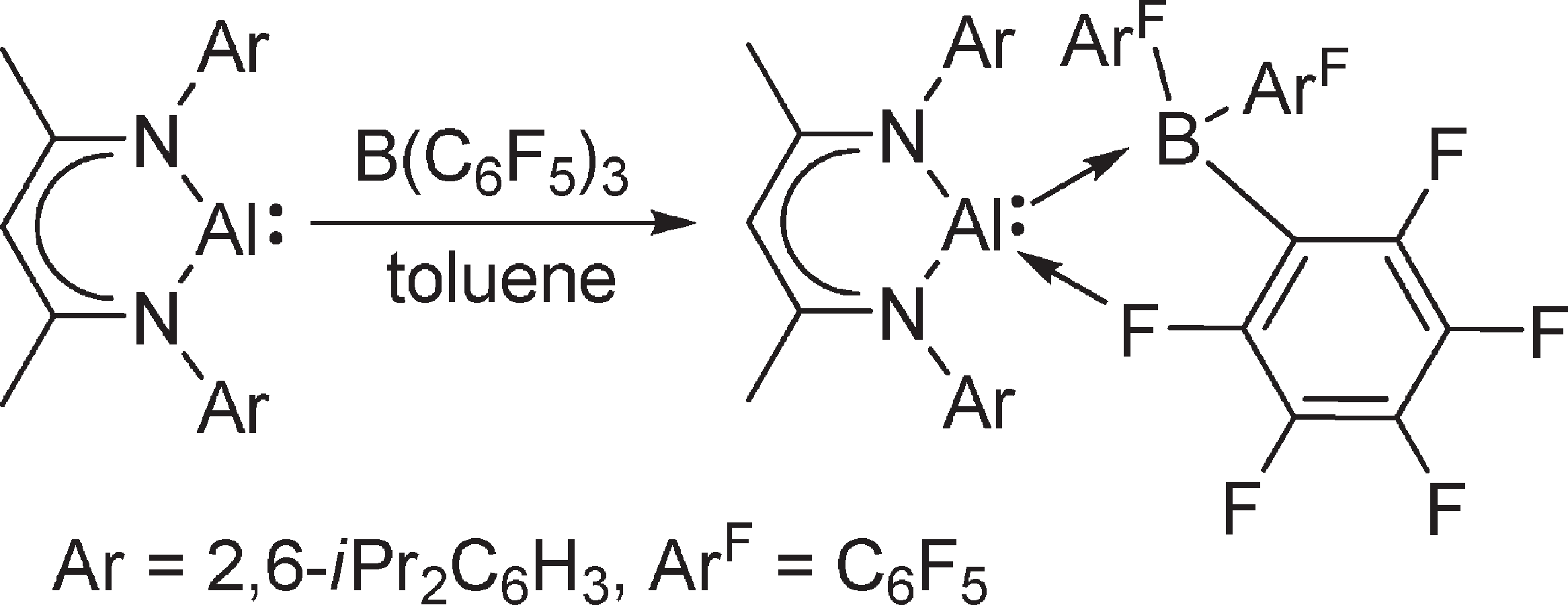 Reaction of LAl with B(C6F5)3