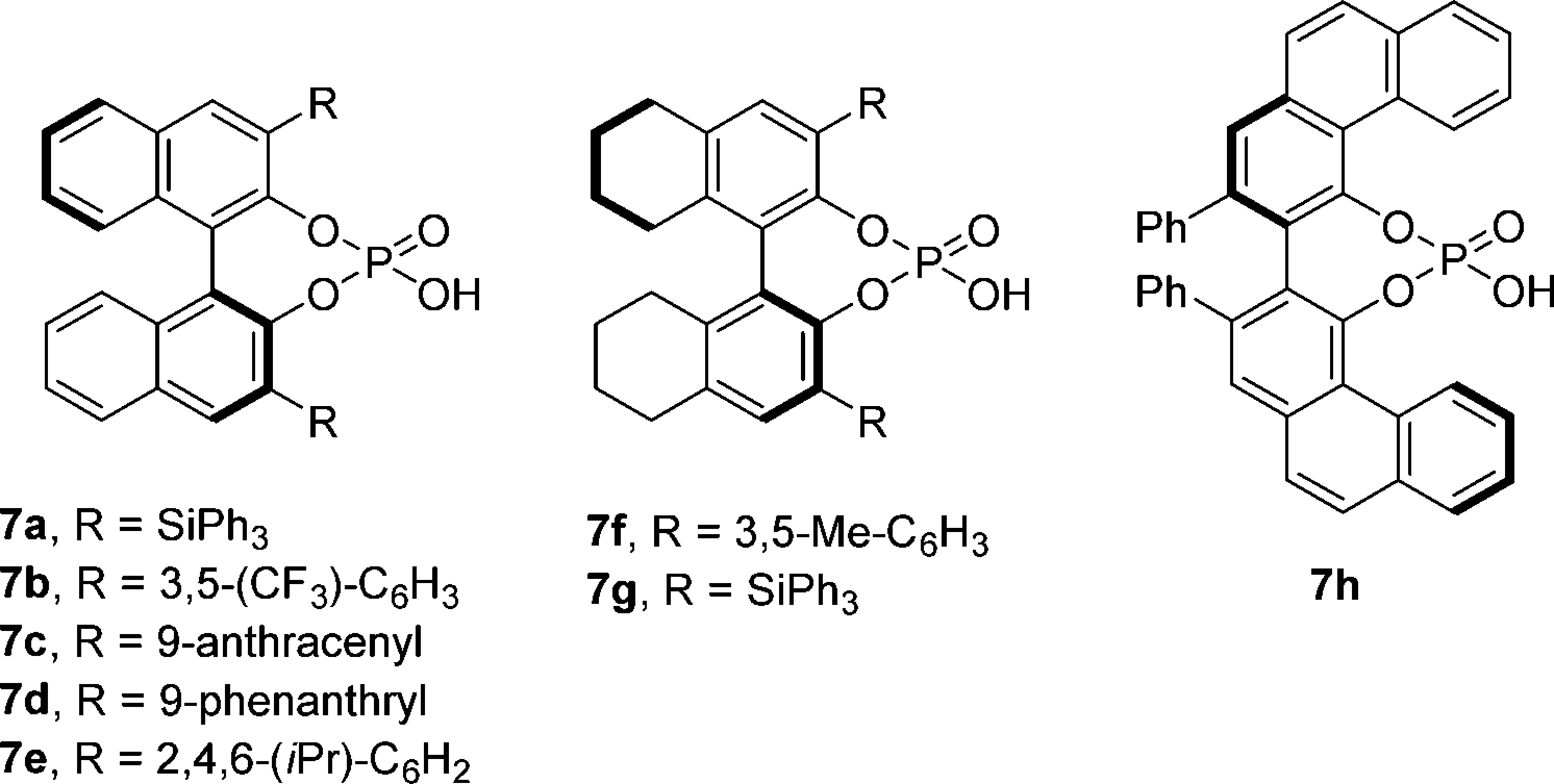 Chiral phosphoric acid catalysts.
