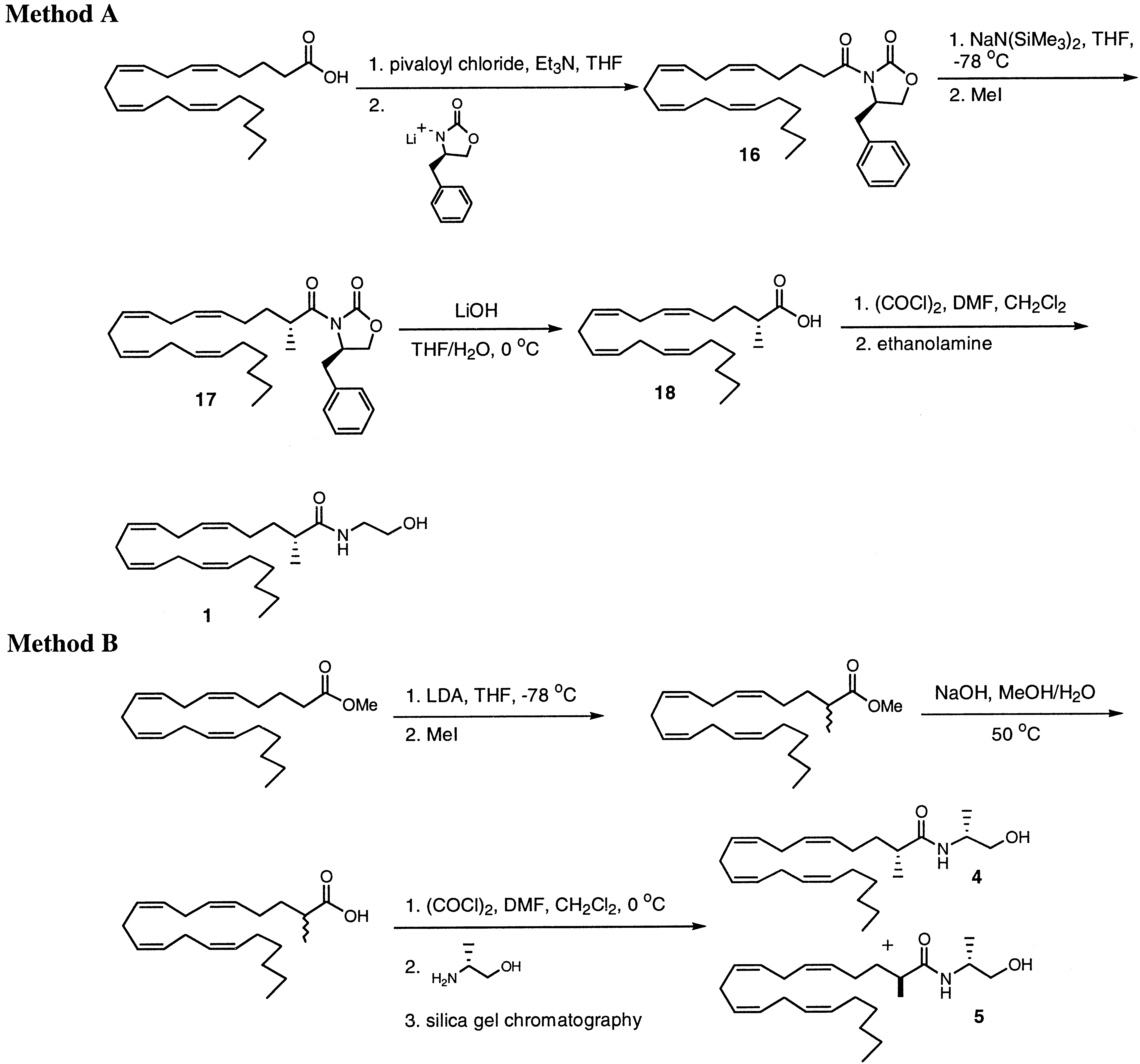 Synthesis of chiral methylated anandamide analogs.