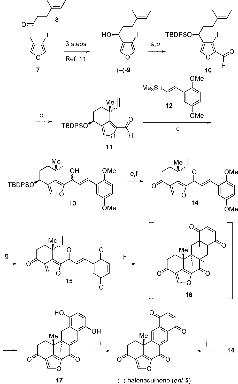 Total Synthesis of (-)-Halenaquinone