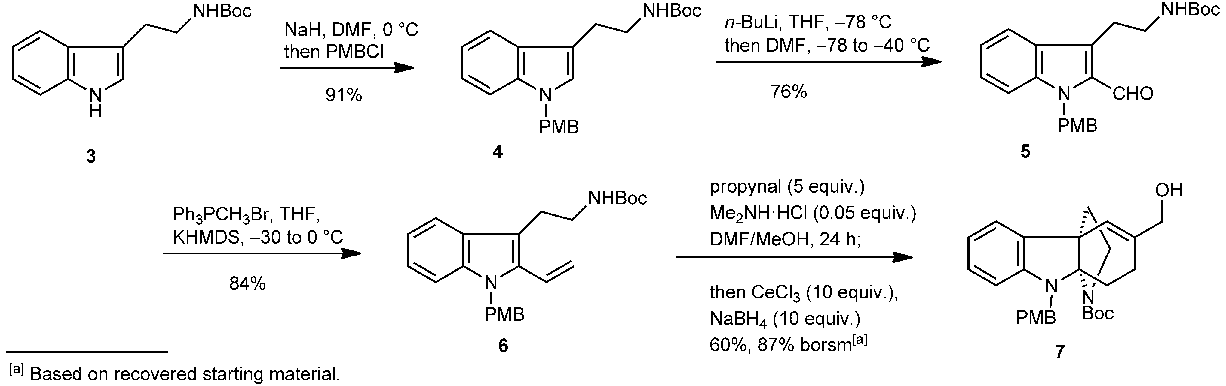 Synthesis of indoline 7.