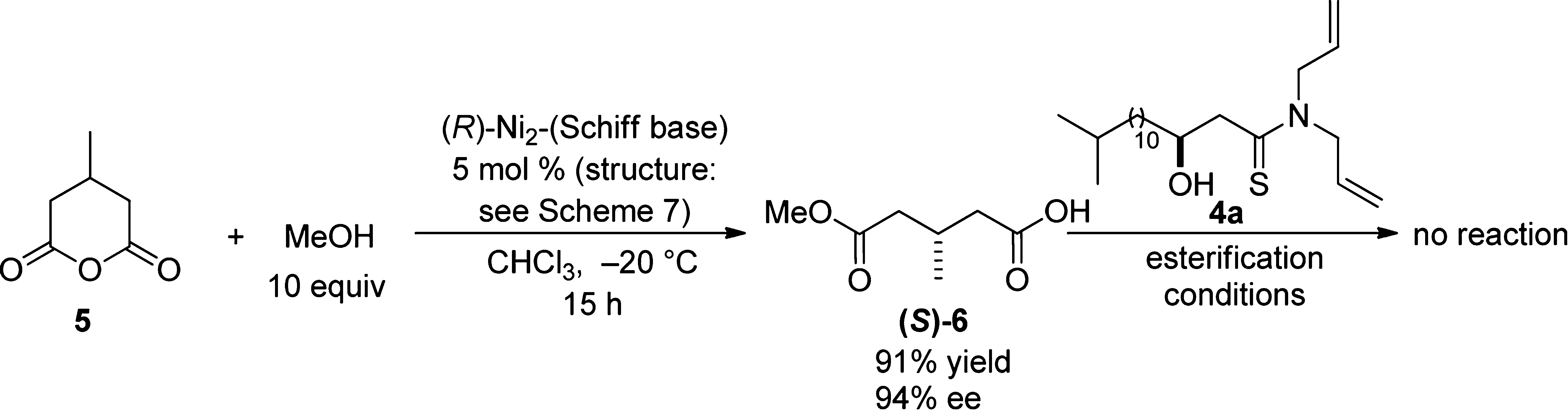 Desymmetrization of 3-Methylglutaric Anhydride with Methanol Followed by Esterification with Thioamide-Aldol Product 4a