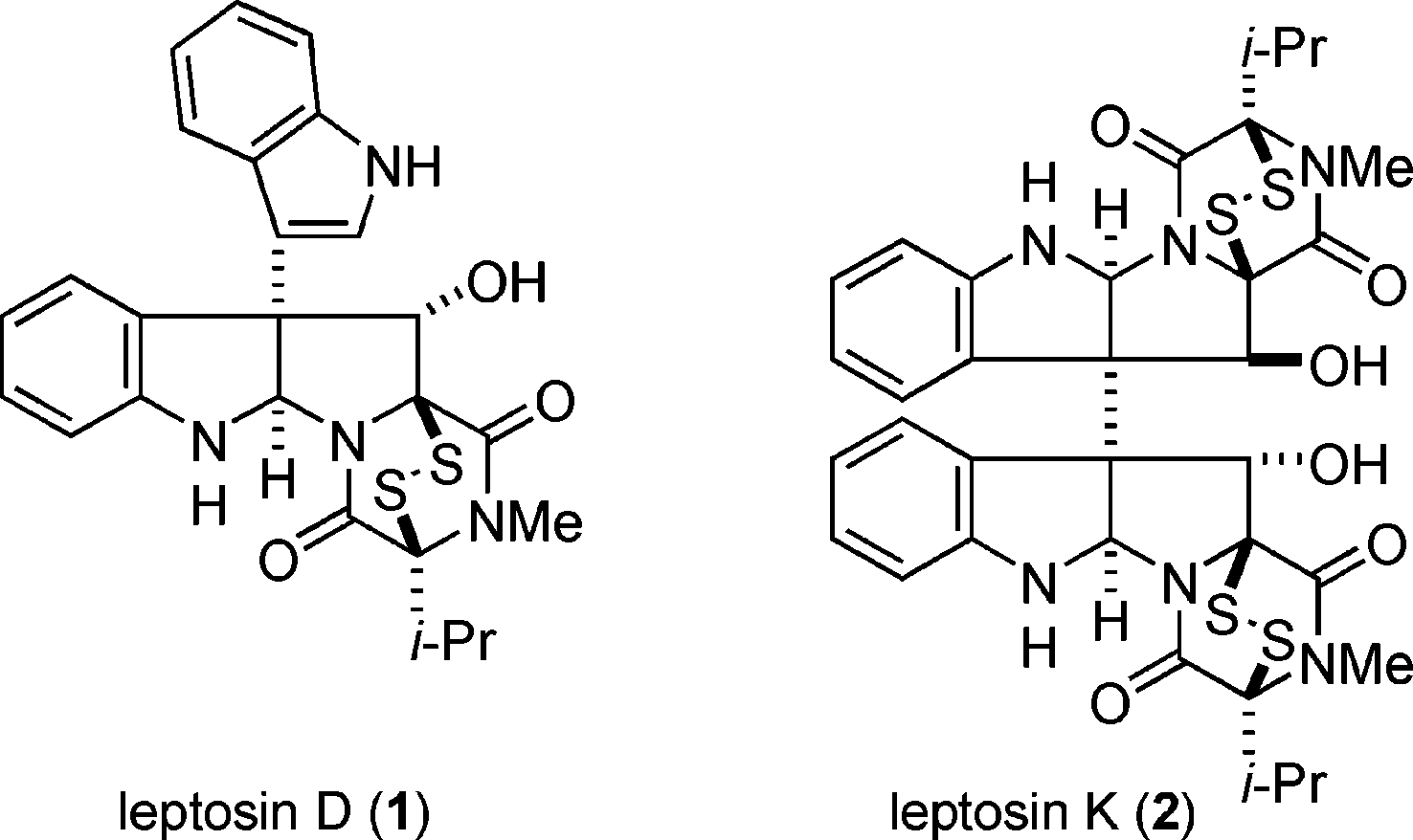 Representative leptosins: Leptosin D, Leptosin K.