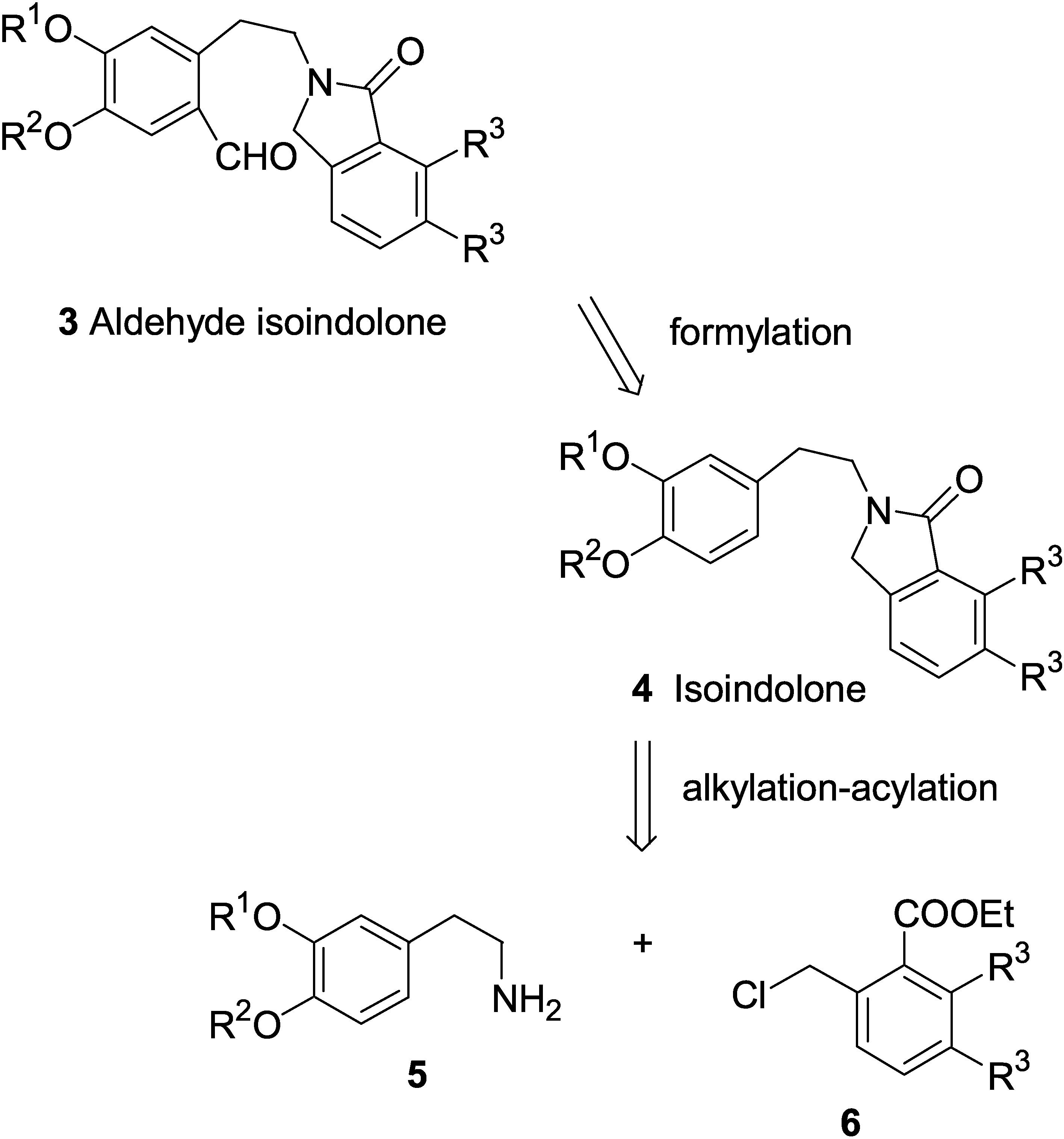 The aldehyde isoindolone was synthesized by the route suggested by retrosynthetic analysis as shown in Scheme 2.