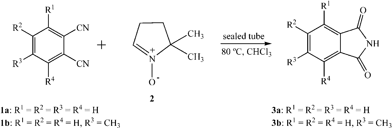 Synthesis of phthalimides from phthalonitriles and cyclic nitrone.
