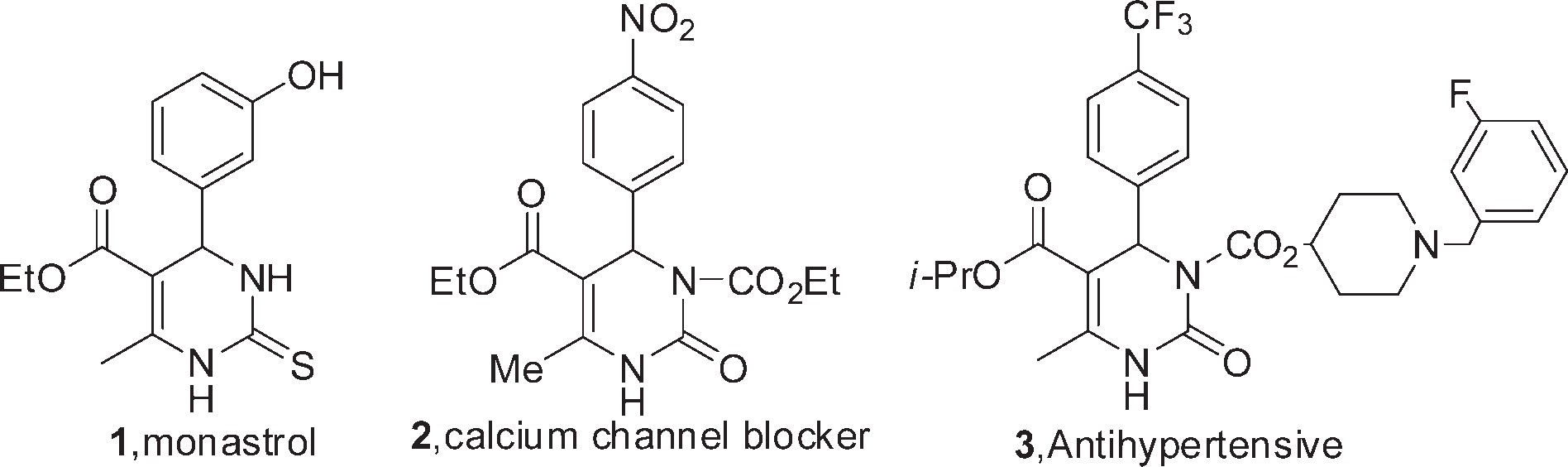 3,4-dihydropyrimidin-2(1H)-ones/thiones.