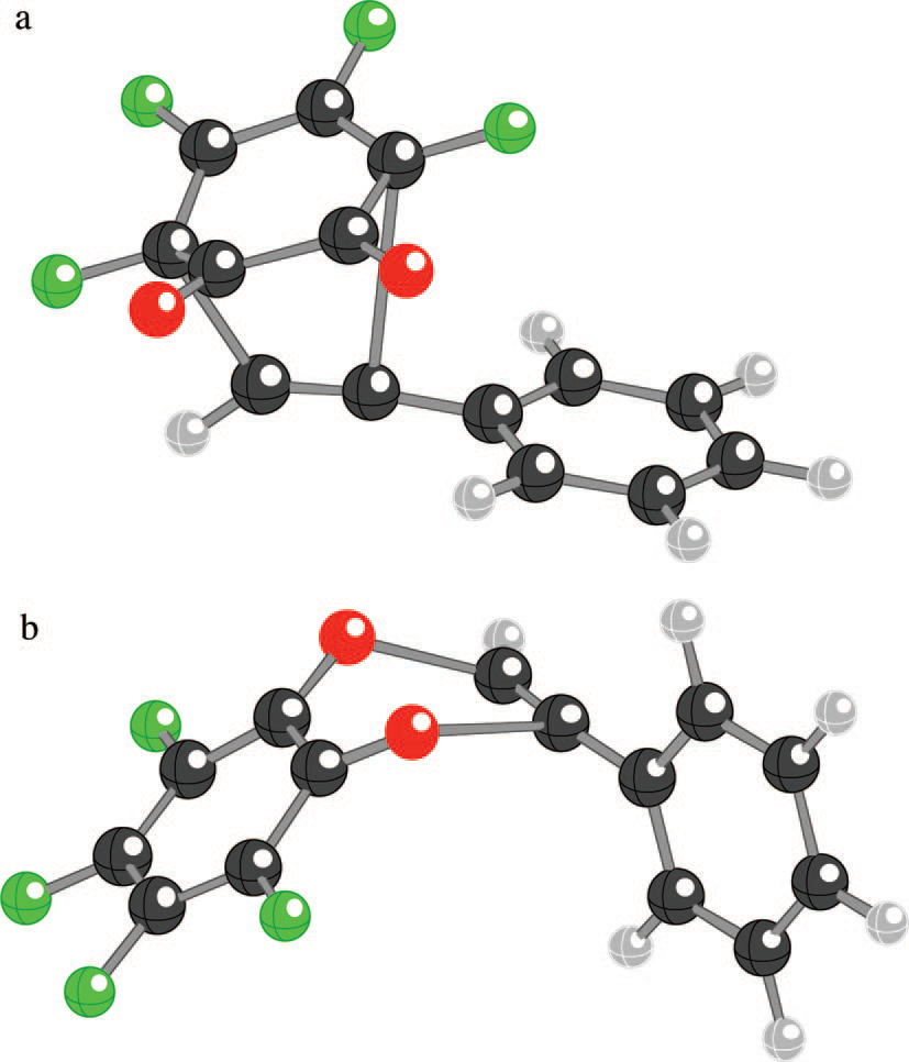Transition states for reactions of phenylacetylene with o-fluoranil.