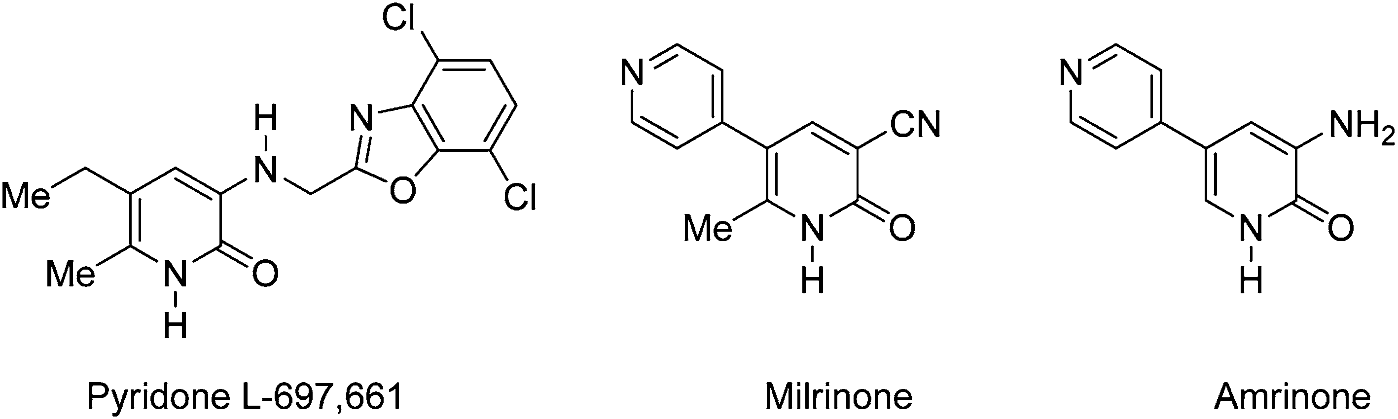 2-Pyridones possessing pharmacological properties: Amrinone, milrinone, L-697,661