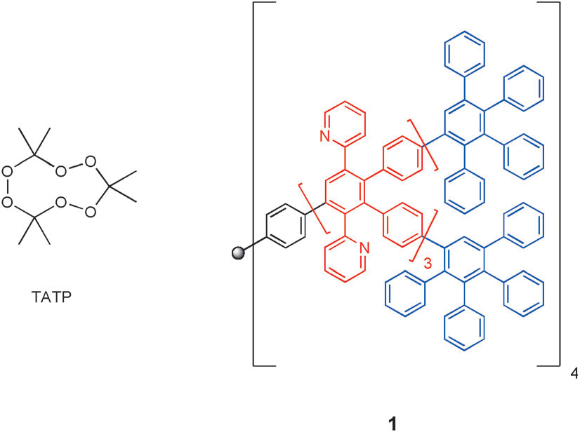 Structure of triacetone triperoxide (TATP) and the reference dendrimer 1.