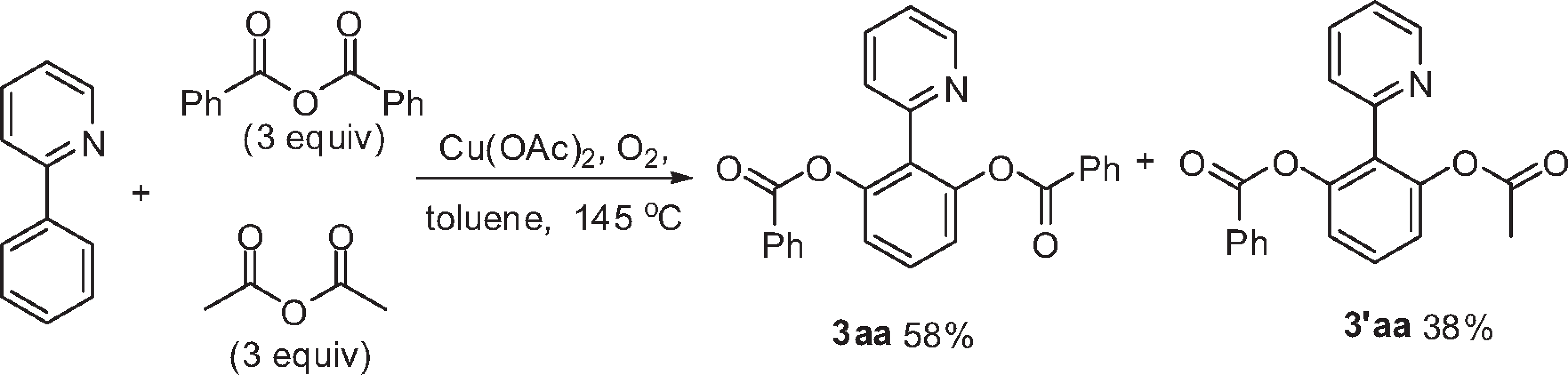 Competition Reaction of Anhydride with 2-Phenylpyridine