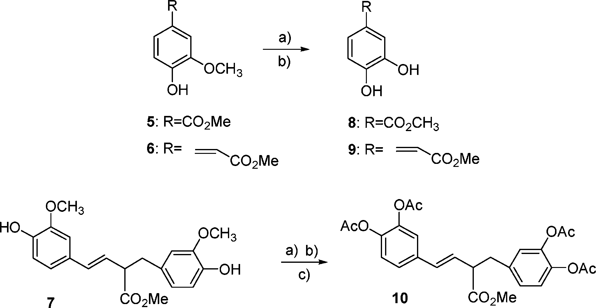 Oxidation of monolignol derivatives 5–7 by 2-iodoxybenzoic acid (IBX).