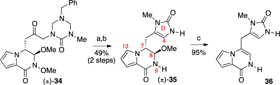 Synthesis of Imidazolone Derivative ( )-35 and Its Reactivity under Acidic Conditions