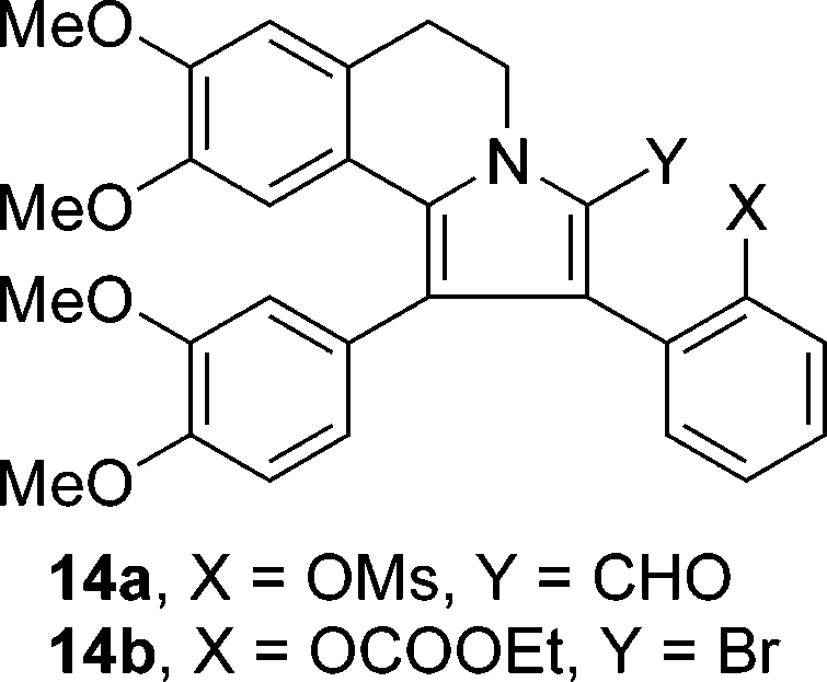 Structure of 2-formylpyrrole 14a and 2-bromopyrrole 14b.