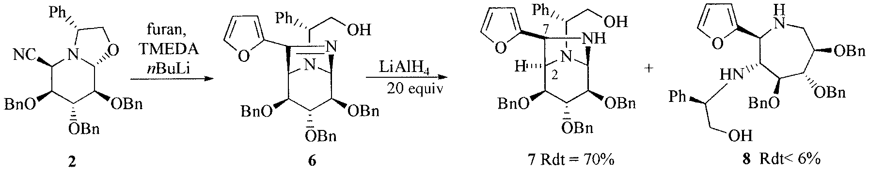 The use of furan as imine substituent.