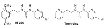 Structures of HI-236 and Trovirdine.