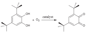Oxidation of the 3,5-di-tert-butylcatechol by the catalyst.