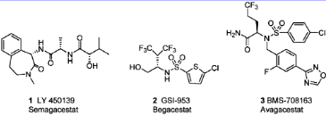 Representative γ-secretase inhibitors: LY-450139, GSI-953, BMS-708163. 